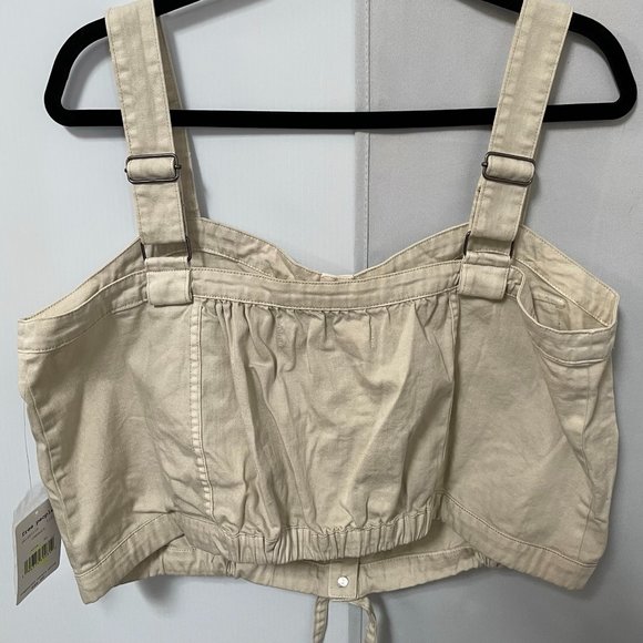 FREE PEOPLE cropped front buttons top pockets Top - Picture 2 of 3